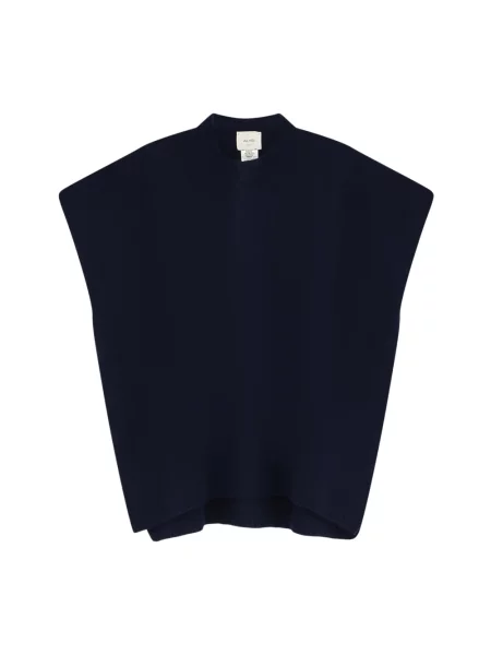 Sweter Alysi wełniany bez rękawów niebieski
