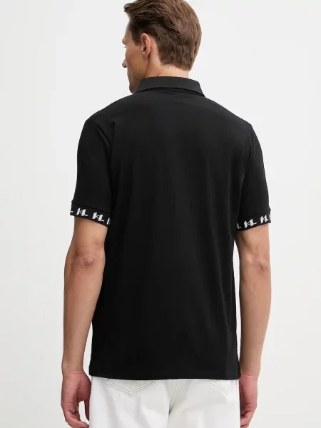 Polo tričko Karl Lagerfeld černé