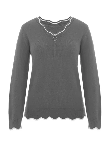 Imily Bela Pulover gri alb