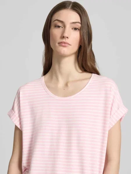 T-shirt o kroju regular fit z mieszanki model „MOSTER” Only różowa