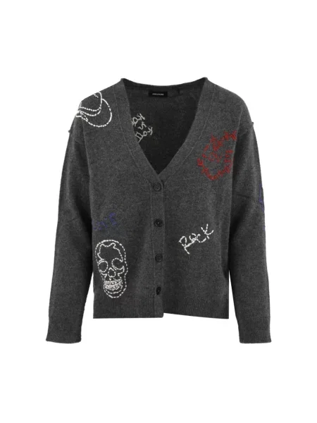 Kardigan Zadig & Voltaire z kaszmiru szary