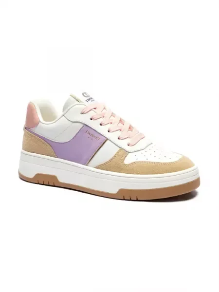 TWINSET De piele sneakers alb