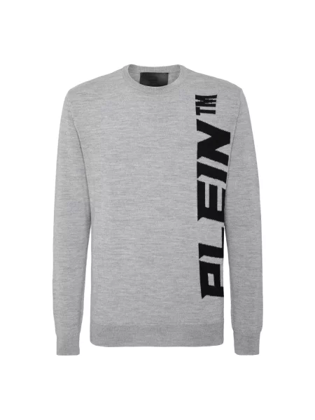 Sweter Philipp Plein wełniany szary