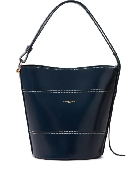 Geantă bucket Claudie Pierlot din piele albastru