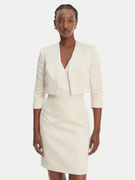 Elisabetta Franchi De satin rochie + jachetă alb