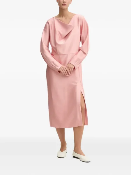 Midi sukienka midi Stine Goya z rozcieciem garniturowa różowa