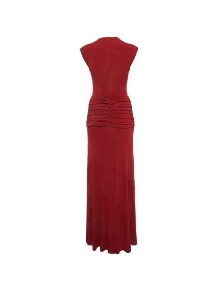 Rochie maxi Chats By C.dam cu volane roșu