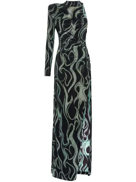 Rochie maxi Philipp Plein din jerseu de costum negru