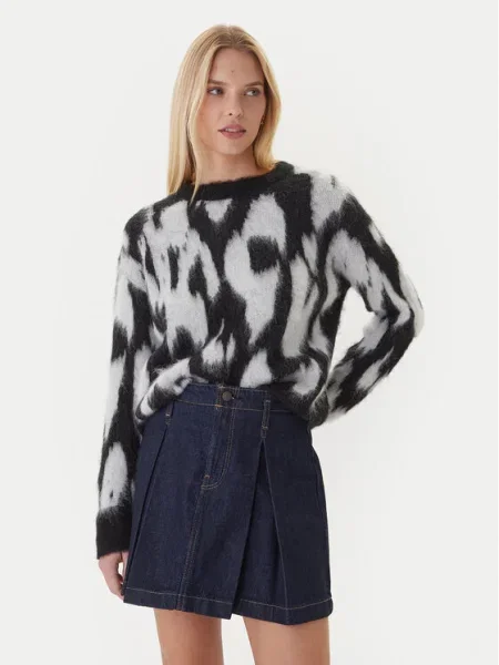 Calvin Klein Pulover Brushed Hairy negru