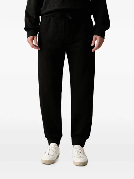 Pantaloni Armani Exchange din jacard alergare cu autograf negru