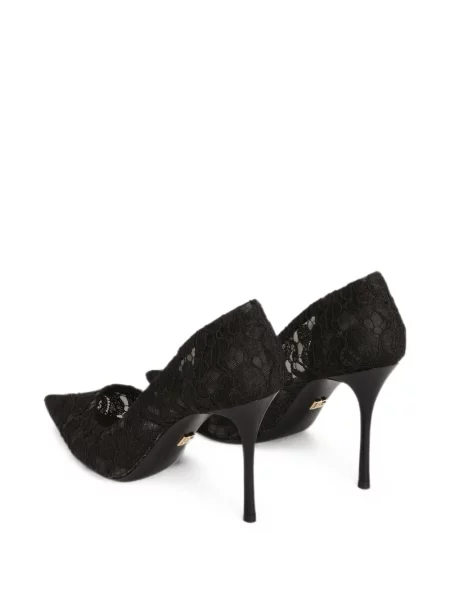 Pantofi cu toc Dolce & Gabbana din dantelă negru