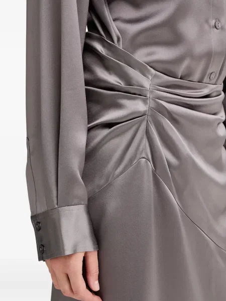 Rochie tip cămașă Isabelle Blanche de costum gri