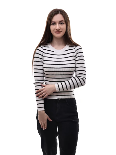 Джемпер STREAM білий/чорний білий