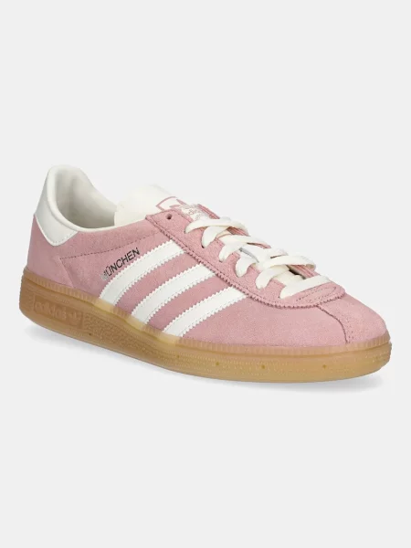 Adidas Originals sneakers din piele întoarsă Muenchen roz