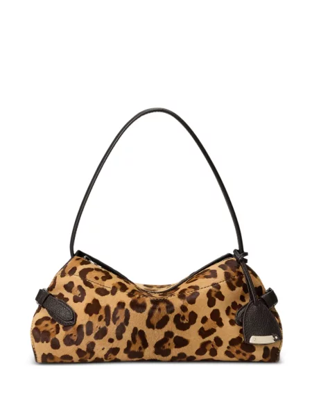 Geantă Ralph Lauren Collection cu imagine cu model leopard maro