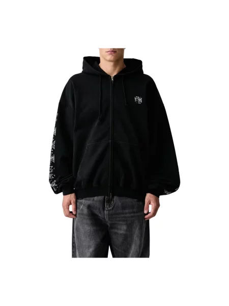 Vetements Biker Cross bluza rozpinana z kapturem czarna