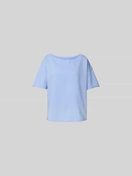 T-shirt z dekoltem w łódkę Juvia błękitna
