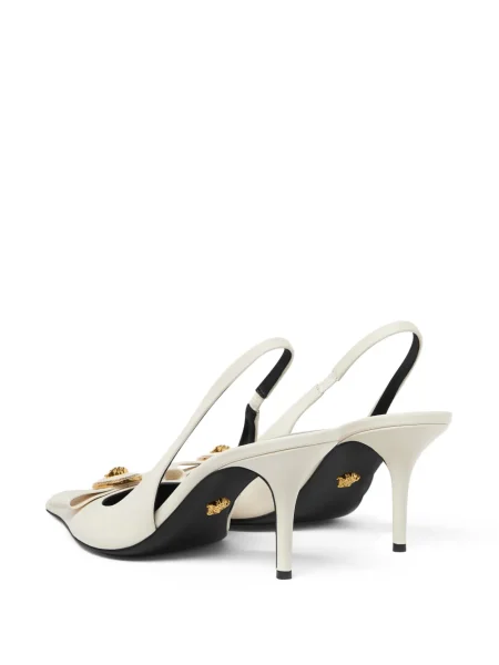 Pantofi cu toc Versace din piele alb