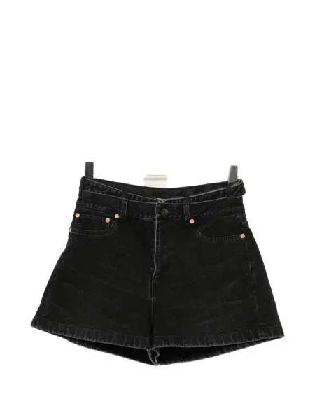Pantaloni scurți din denim Sacai cu talie înaltă negru