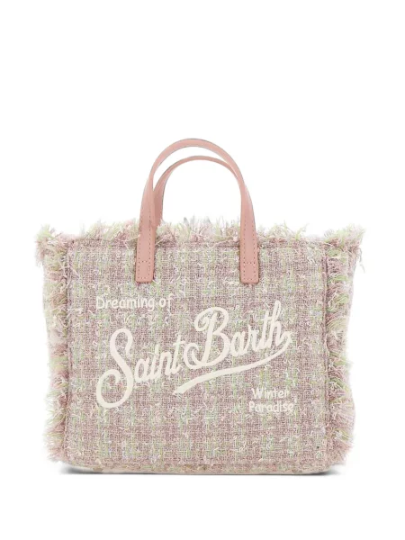 Geantă shopper Mc2 Saint Barth cu franjuri roz