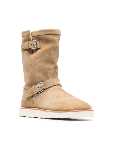 Buty do kostki Kenzo skórzane brązowe