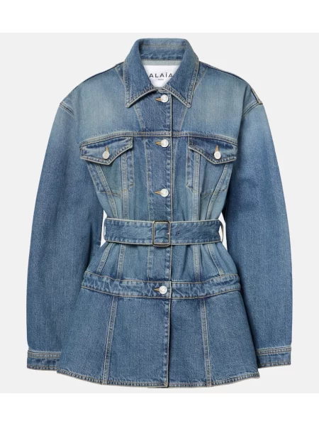 Cu peplum geacă de blugi Alaïa albastru