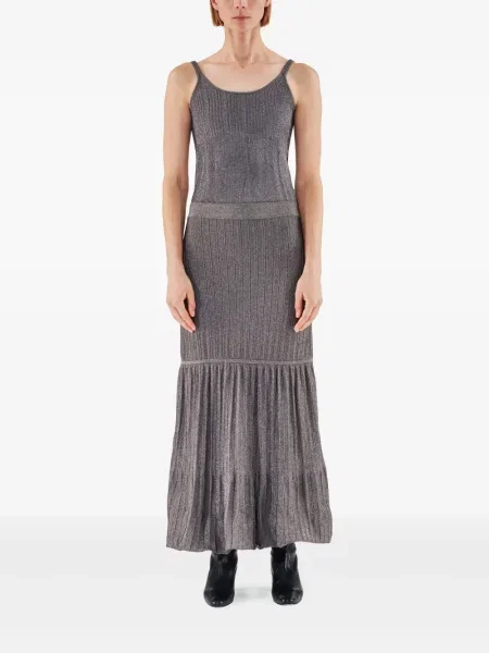 Fusta maxi Adam Lippes tricotate gri