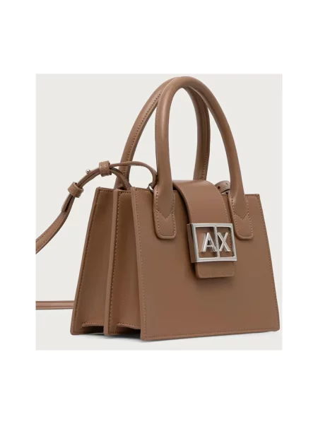 Armani Exchange torebka z imitacji skóry brązowa