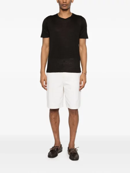 Tricou 120% Lino cu decolteu rotund negru