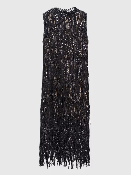 Сукня міді з паєтками Brunello Cucinelli сіра