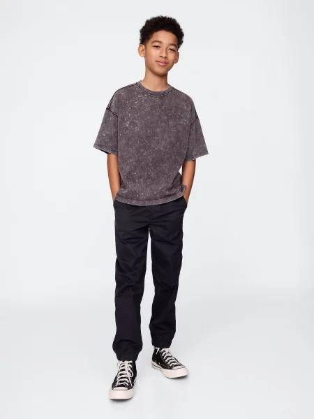Pantaloni de jogging copii Gap negru