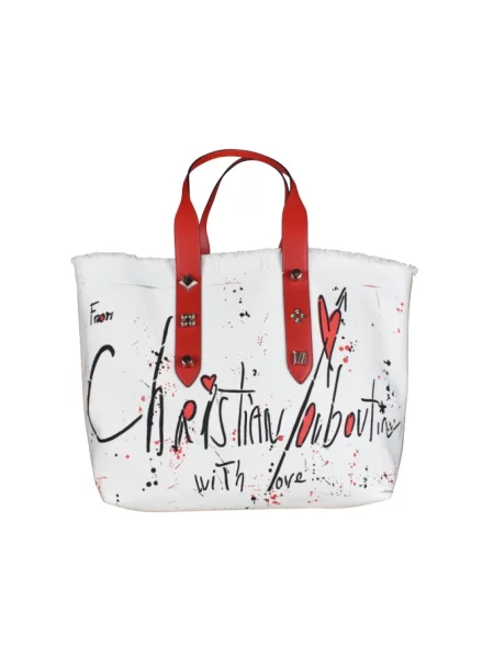 Torebka skórzana Christian Louboutin skórzana biała