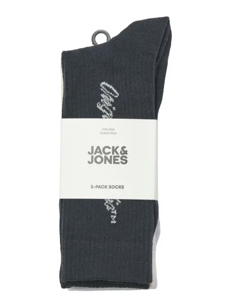 JACK & JONES Ponožky JACNORREBRO svetlosivá / jedľová / čierna biela