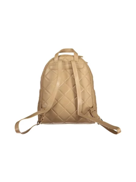 Lniany plecak Valentino elegancki z logo beżowy