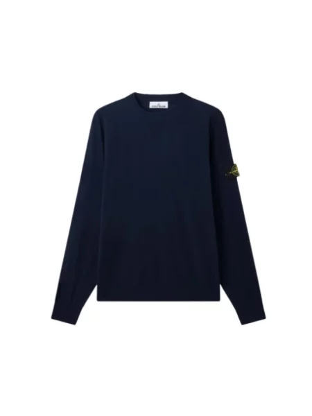 Sweter Stone Island wełniany z kamieniami niebieski