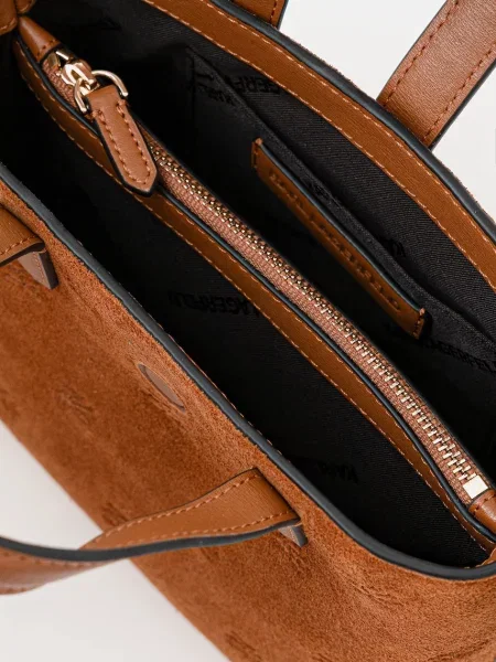 Замшевая сумка Karl Lagerfeld K/Autograph с автографом коричневая