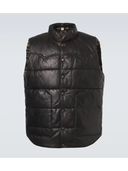 Vestă Rrl din piele negru