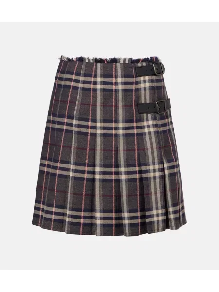 Spódnica Burberry wełniana w kratkę