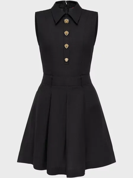 Лляна сукня Hugo чорна