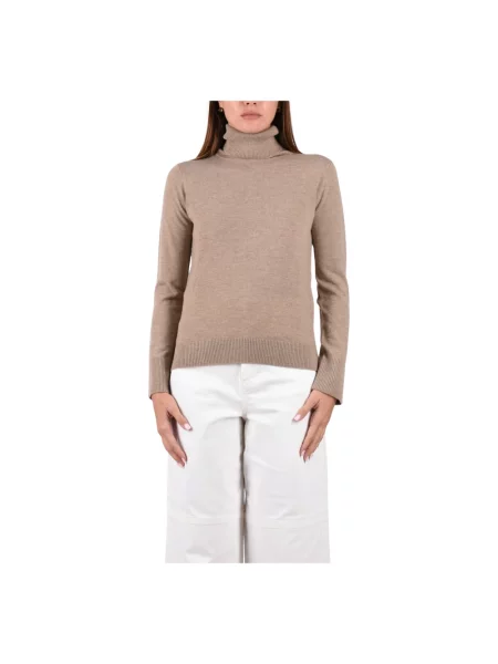 Sweter z golfem Max Mara do golfa beżowy