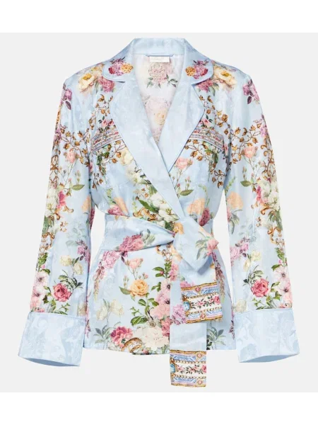 Geacă Camilla cu model floral albastru