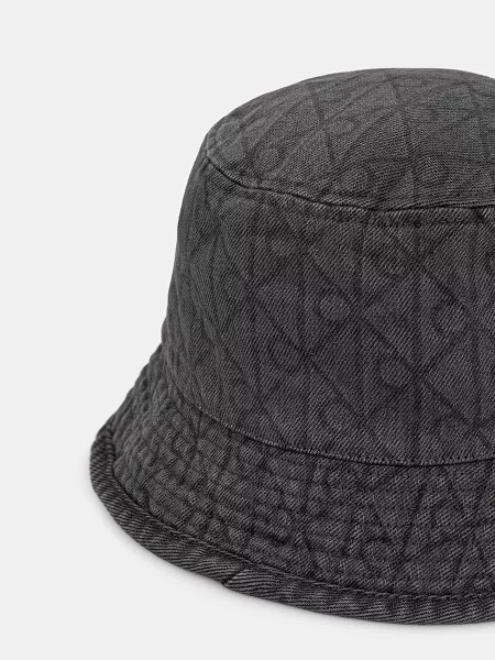 Pălărie Calvin Klein Denim Emblem Burnout Bucket gri