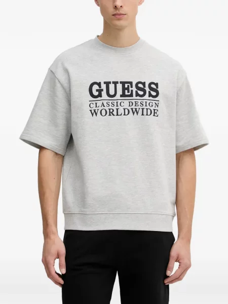 Scurt tricou Guess cu autograf gri