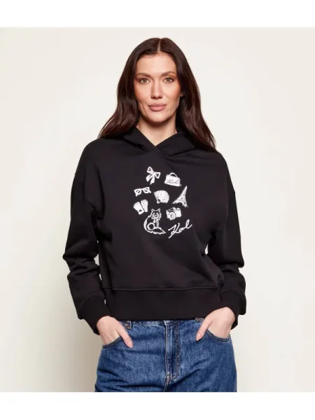 Karl Lagerfeld hanorac de cu glugă modelator negru