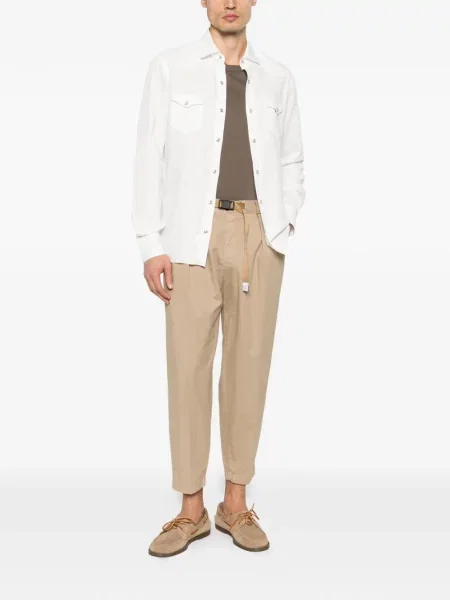 Pantaloni de bumbac White Sand alb