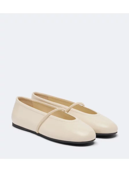 Balerini Miu Miu din piele alb
