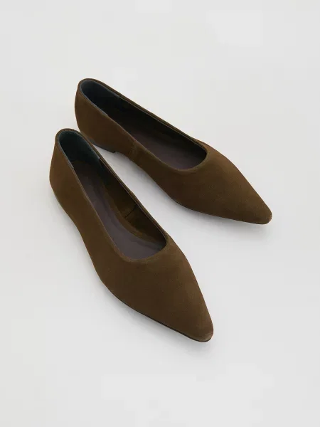 Замшевые балетки Reserved коричневые