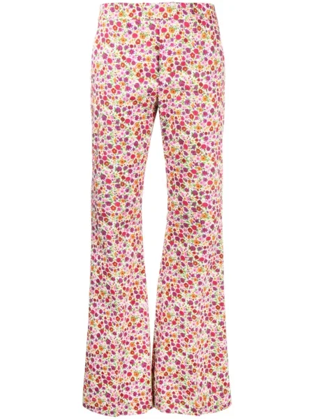 Pantaloni La Doublej cu model floral cu imagine roz