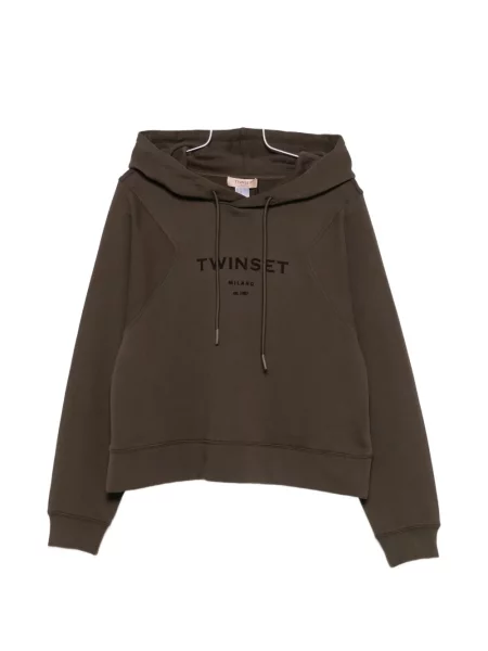 Trening Twinset cu imagine cu cordon maro