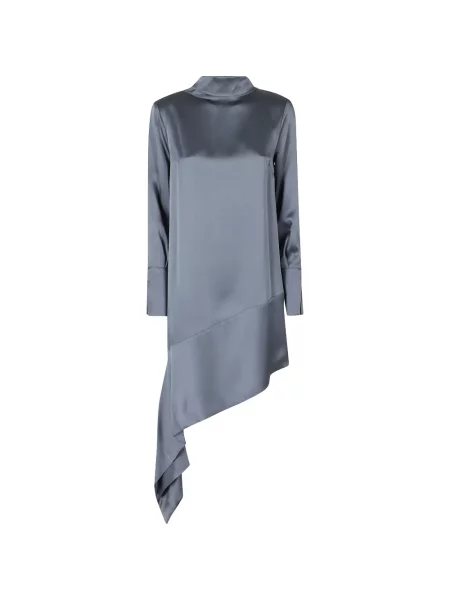 Rochie midi Semicouture asimetrică cu legături gri